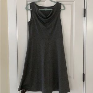 Grey stretch, midi dress Lands End
